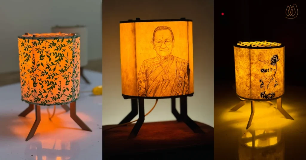 lokta paper table lamp
